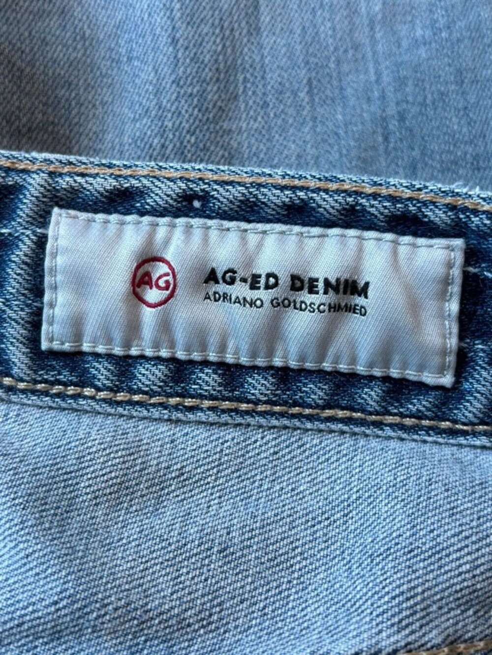 AG Adriano Goldschmied Womens Blue Distressed Denim Straight Jeans Size 27 R - Picture 7 of 9